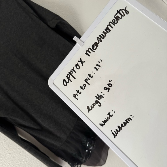 Gray Tunic Blouse Embellished Sequined Hem Sheer Top Boho Large Eclectic - Picture 10 of 12